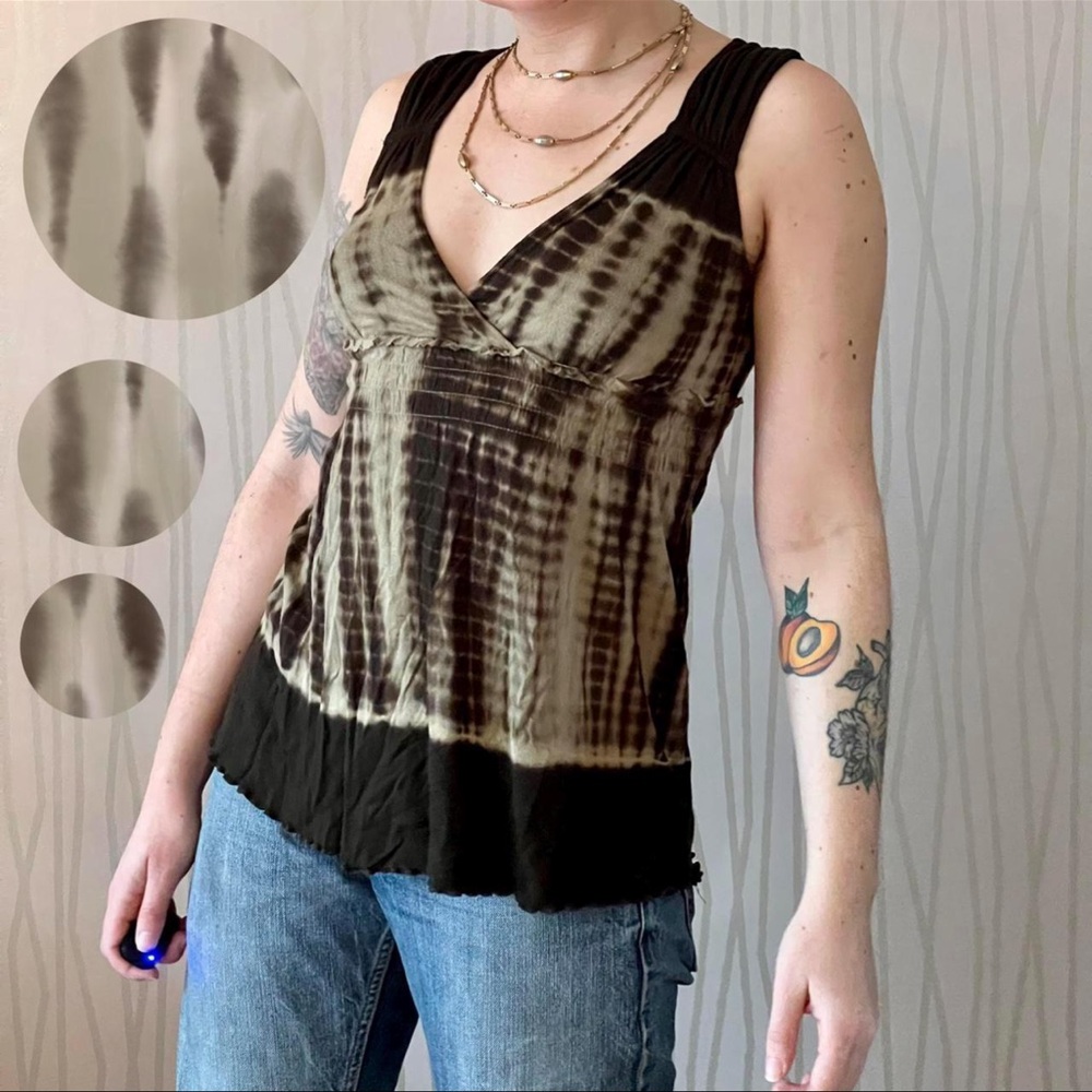 Vintage Mossimo Women's Y2Kโ Babydoll Top Size Small Whimsigoth Lettuce Hem